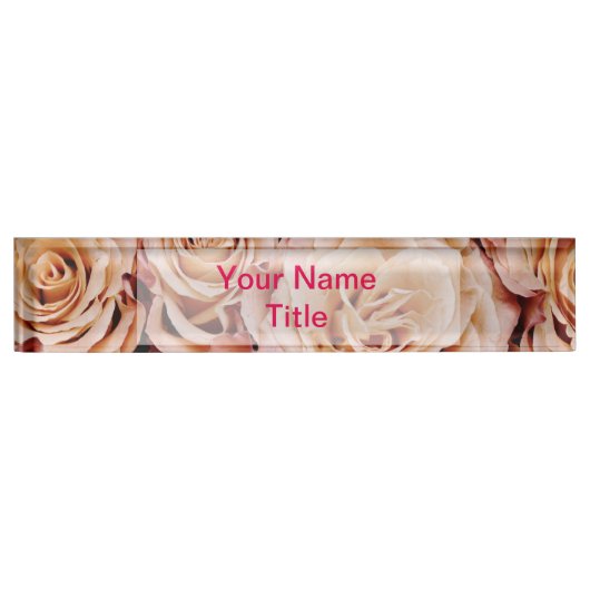 Fleur rose rose faite sur commande de plaque (Devant)