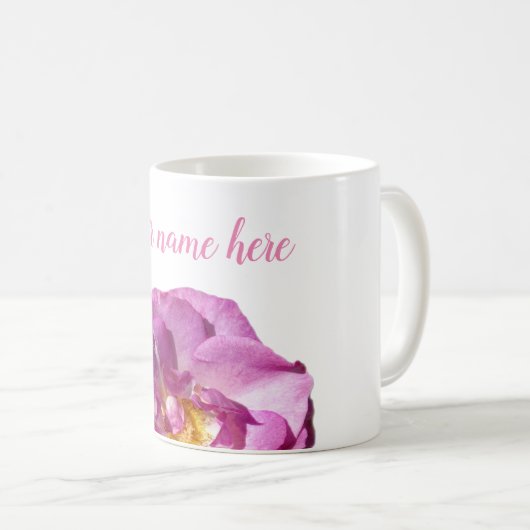 Fleur rose rose, Mug classique personnalisé (Devant droit)
