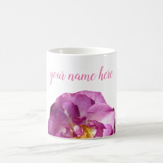 Fleur rose rose, Mug classique personnalisé (Centre)