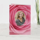 Fleur rose rose photo Floral 50e carte d'anniversa (Dos)