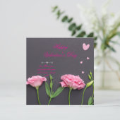 Fleur rose rose - Romantique carte Saint-Valentin (Debout devant)