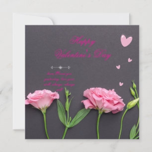 Fleur rose rose - Romantique carte Saint-Valentin