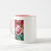 Fleur rose Rosebud Joyeuse tasse de la fête des mè (Devant gauche)