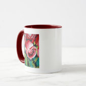 Fleur rose Rosebud Joyeuse tasse de la fête des mè (Devant gauche)