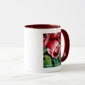 Fleur rose Rosebud Joyeuse tasse de la fête des mè (Devant droit)