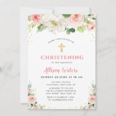 fleur rose rousse Invitation à baptiser (Devant)