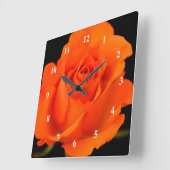 Fleur Rose simple orange Horloge murale acrylique (Angle)