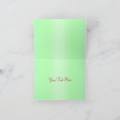 Fleur rose/verte et Carte de remerciements de vach (Intérieur)