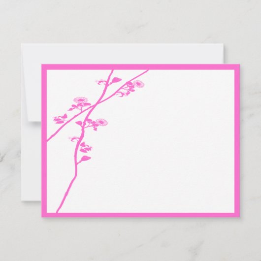 Fleur rose vif Branche Mariage RSVP (Devant)