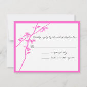 Fleur rose vif Branche Mariage RSVP (Dos)