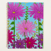 Fleur rose vif Dessin bleu (Devant)