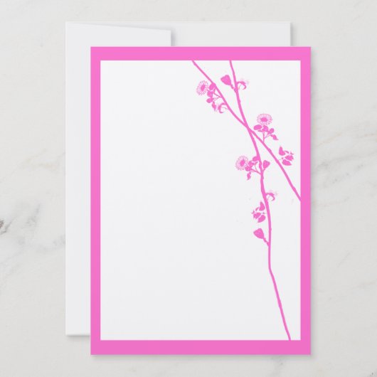 Fleur rose vif Faire-part de mariage (Dos)