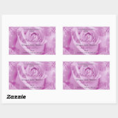 Fleur Rose violet avec Feuilles de palme Étiquette (Feuille)