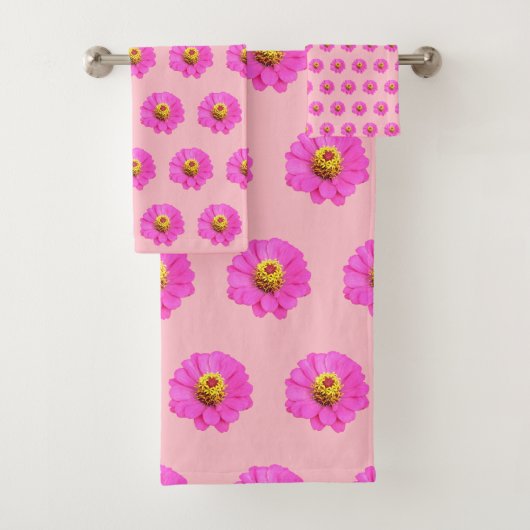 Fleur rose Zinnia Motif sans couture sur (En situation)
