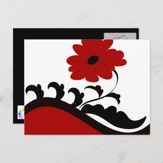 Fleur rouge - Carte postale (Devant / Derrière)