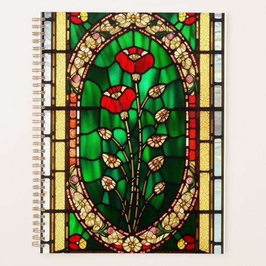 Fleur rouge de verre teinté élégant (Devant)