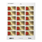 Fleur rouge d'hiver Étiquette de adresse de Noël (Feuille entière)