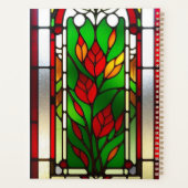 Fleur rouge Élégant Art de Verre Coloré (Dos)