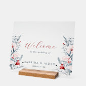 Fleur Rouge Et Bleu Accueil Mariage Floral (Angle)