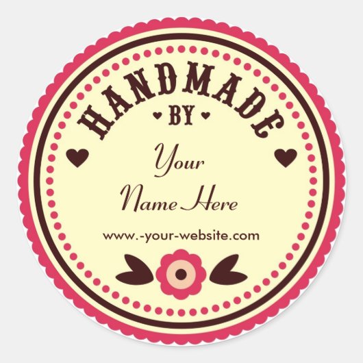 Fleur Rouge Faite À La Main Par Stickers Personnal (Devant)