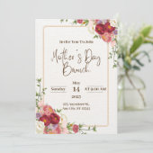 Fleur rouge foncé Invitation Fête des Mères (Debout devant)