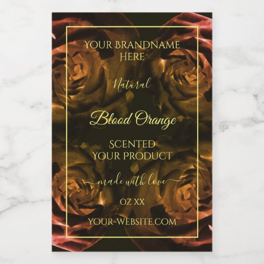 Fleur rouge foncé orange Rose Étiquettes de produi (Étiquettes simples)