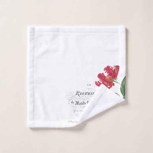 Fleur rouge français (Gant de toilette)