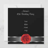 Fleur rouge Invitation Fabuleuse 40e (Dos)