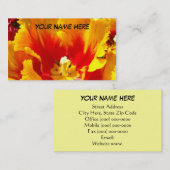 Fleur rouge jaune de tulipe de cartes de visite (Devant / Derrière)