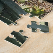 Fleur Rouge Mer Bleue Falaises Rocheuses Puzzle (Côté)