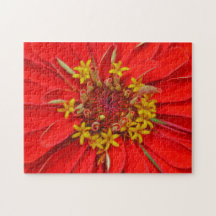 Fleur rouge profonde Gros Puzzle Art