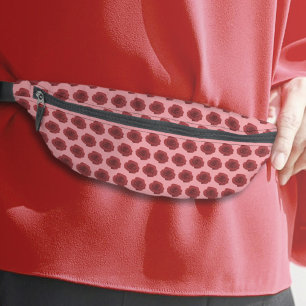 Fleur rouge rose Motif sans couture sur Fanny Pack