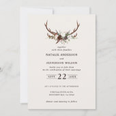 Fleur rustique et bois de cerf invitation de maria (Devant)