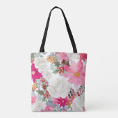 Fleur Sac fourre-tout blanc (Dos)