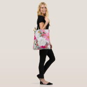 Fleur Sac fourre-tout blanc (Sur le modèle)