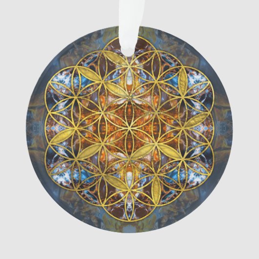 Fleur sacrée de la géométrie de pierre gemme (devant)