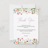 Fleur sauvage 1er anniversaire Carte de remercieme (Devant)