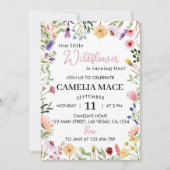 Fleur sauvage 1er anniversaire Invitation (Devant)