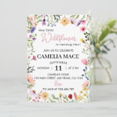 Fleur sauvage 1er anniversaire Invitation (Debout devant)