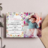 Fleur sauvage 1er anniversaire Invitation