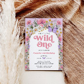 Fleur sauvage 1er anniversaire Invitation