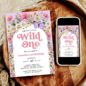 Fleur sauvage 1er anniversaire Invitation