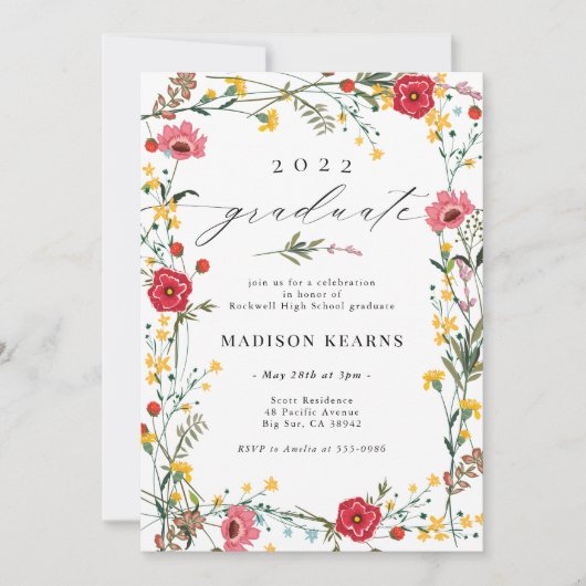 Fleur sauvage 2023 Graduation Invitation (Devant)