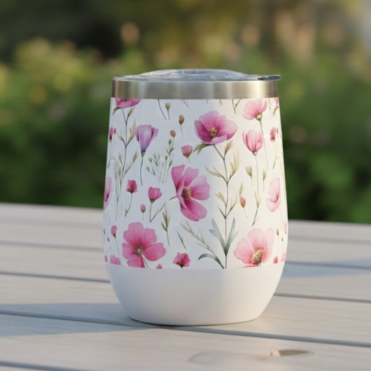 Fleur sauvage à l'aquarelle rose 