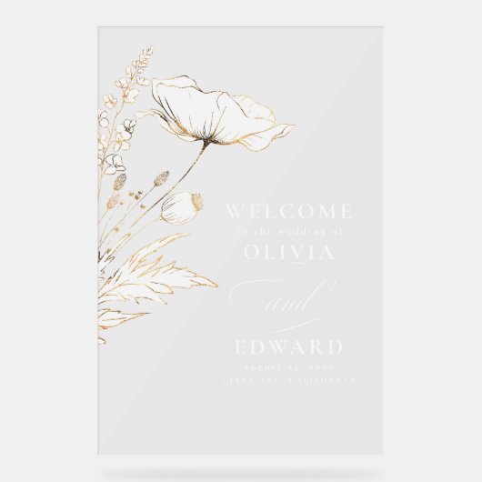 Fleur sauvage à main moderne mariage élégant (Recto)