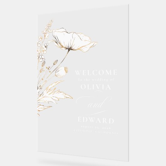 Fleur sauvage à main moderne mariage élégant (Angle)