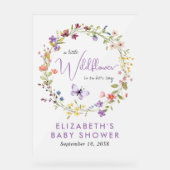 Fleur sauvage Aquarelle Bébé Fille Douche Bienvenu (Recto)