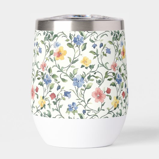 Fleur sauvage aquarelle bleu jaune (Avant)