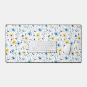Fleur sauvage aquarelle bleu jaune (Clavier et souris)