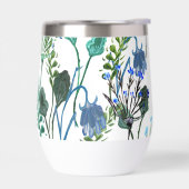 Fleur sauvage aquarelle bleu vert (Gauche)